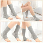 Ankle Compression Sleeve Breathable Foot Compression Sleeve Gray Soft Ankle Brace Keep Warm Ankle Socks for Women Men Sports Ar