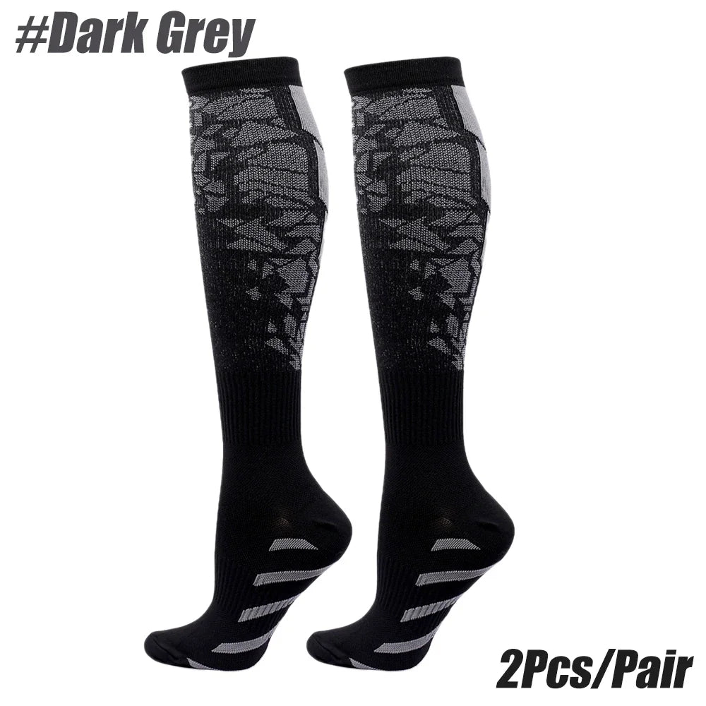 1Pair New Compression Socks 20-30mmhg High Stockings Men Women Sports Socks For Marathon Cycling Football Varicose Veins