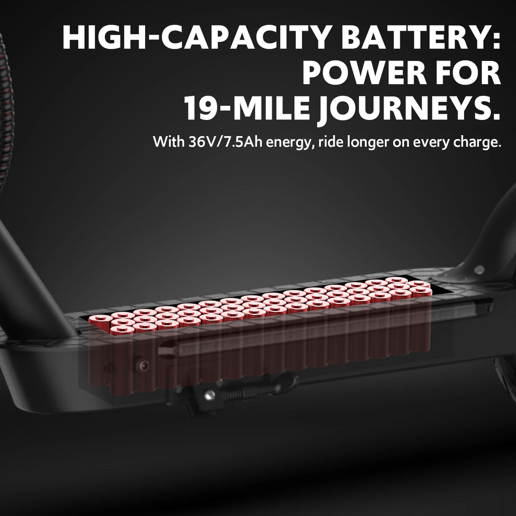 Electric Scooters for Adults,19 MPH 19 Miles Folding E-Scooter Built-in Side Lights, 550W Motor