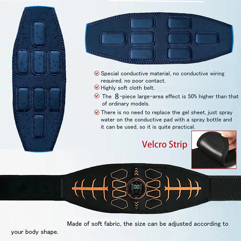 Abdominal Toning Belt Smart Muscle Toner Fitness Belt Body Arm Massage Home Gym Fitness Workout Equipment