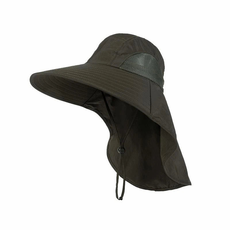 Outdoor Sports Jungle Hiking Hat Fishing Hat Wide Brim Bucket Hat With Neck Cover Quick Dry Men Fishermen Sun Protected Cap