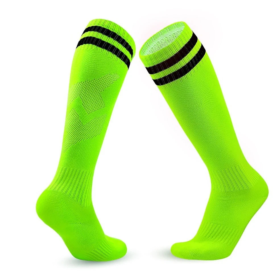 Loogdeel 1Pair 26-45 Kids Soccer Compression Sports Socks Stretchy Knee High Tube Socks Men Women Teens Football Athletic Socks
