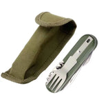 Portable multi-functional camping utensils, outdoor detachable forks, spoons, knives, folding tableware with storage bag