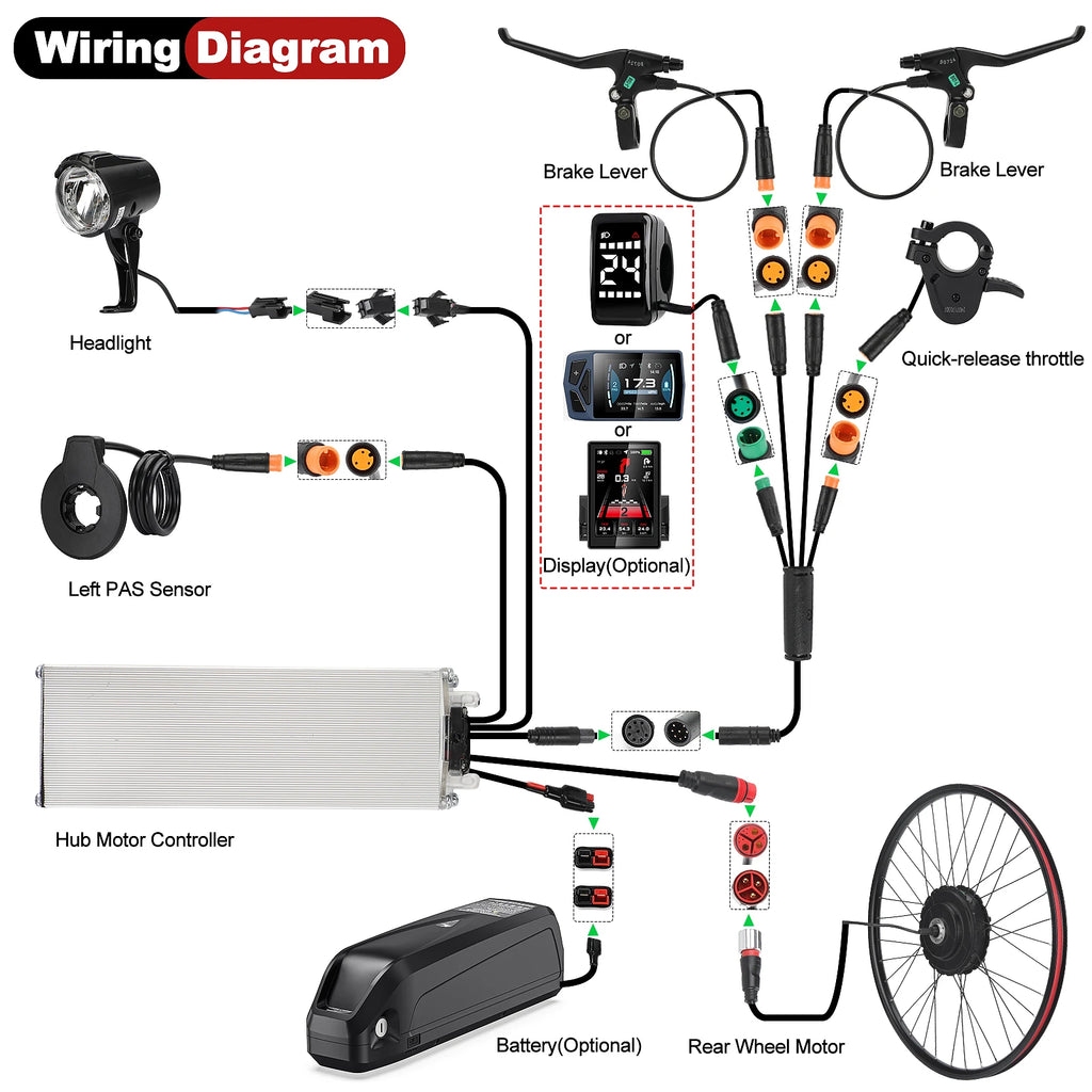 BAFANG G0900 750W HUB Rear hub motor modification kit, peak power 1300W；Powerful Brushless Gearless Conversion Kit