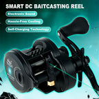 DC Fishing Reel Long Cast Self‑Charging Anti Backlash Electronic Brake Baitcasting Reel Smooth Casting Sound 7.2:1 Ratio