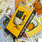 Cat Mancy Kitten Tarot Deck 78 Cards English Version Divination for Family Party Perfect Board Game for Cat Lovers (10.3*6cm)
