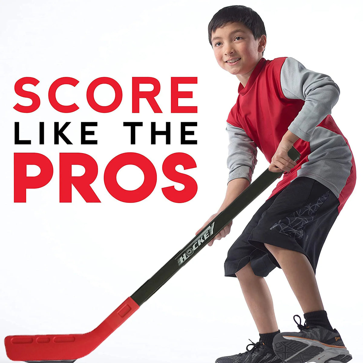 A Set Children's Toy Pulley Ice Hockey 72CM Plastic Hockey Stick Children's Outdoor Sports Toy Hockey Stick