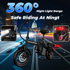 LELEKUAI 500W Adult Electric Bike, 20 MPH, 48V 10.4Ah Removable Battery, 14 Inch Folding Electric Bike, Multi-Shock Absorption