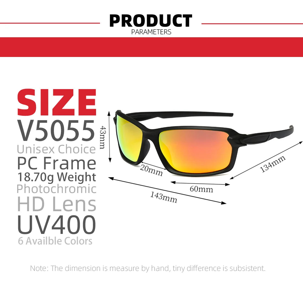 Sports Sunglasses for Men Photochromic Bicycle Mirror Red Polarized Cycling Sun Glasses Women Fishing 2026 UV400 Bike Goggles