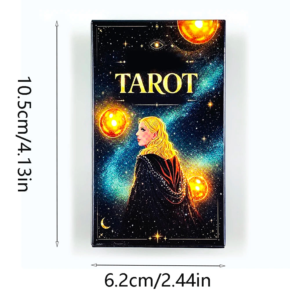 Eras Tarot Deck Starry Galaxy Cosmic Themed Tarot Cards Mystic Space Witch Divination Board Game Fate Reading Meditation Cards