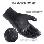 Men Winter Waterproof Cycling Gloves Outdoor Sports Ski Running Motorcycle Touch Screen Fleece Gloves Non-Slip Warm Full Fingers
