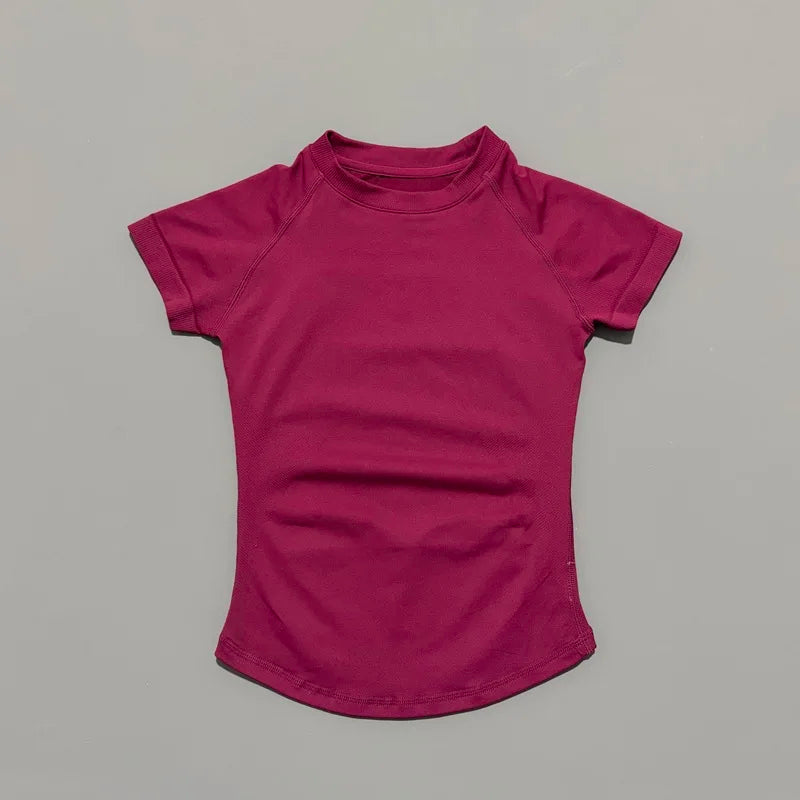 NCOYOE Gym Tank Top Women Short Sleeve Seamless Yoga Top Sports Breathable Slim Fit Workout Shirts Running Fitness Activewear