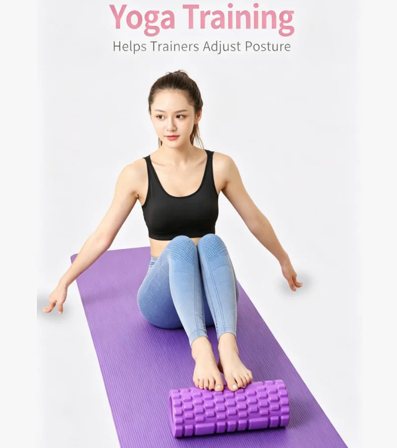 Foam Roller Yoga Column Fitness Yoga EVA Foam Roller Yoga Stick Deep Tissue Massage Roller, Suitable for Back/Waist/Leg Muscle