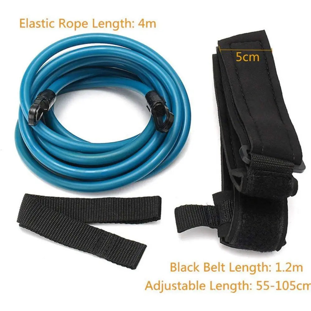 Summer Latex Tubes Swimming Training Safety Rope Elastic Adjustable Swimming Pool Exerciser TPE 4M Swim Training Resistance Belt