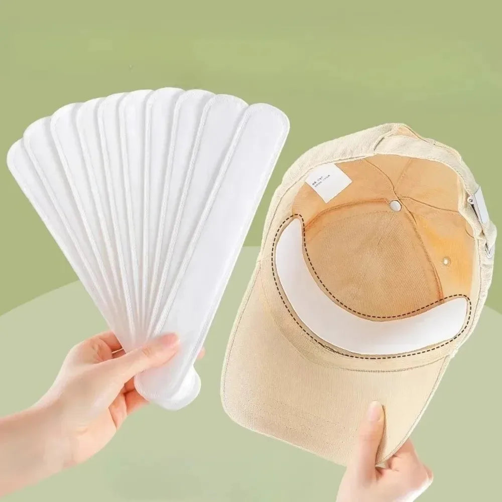 Disposable Hat Sweat Pad Adjustable Absorbent Hat Liner for Baseball Caps and Shirts Cotton Collar Protector Hiking Accessories