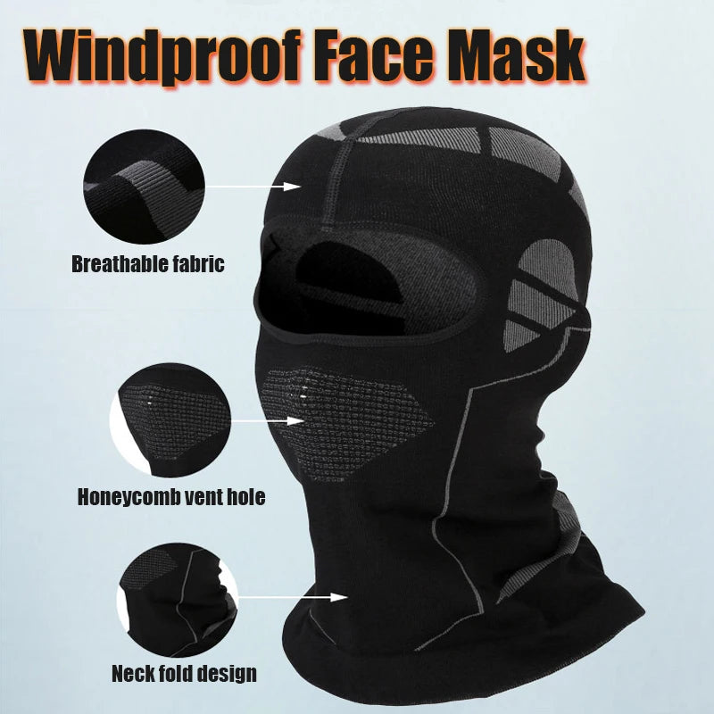 Unisex Riding Windproof Face Mask Cold-Proof Thermal Scarf Winter Ski Hat Full Ski Cycling Hunting Head Neck Cover Helmet Liner