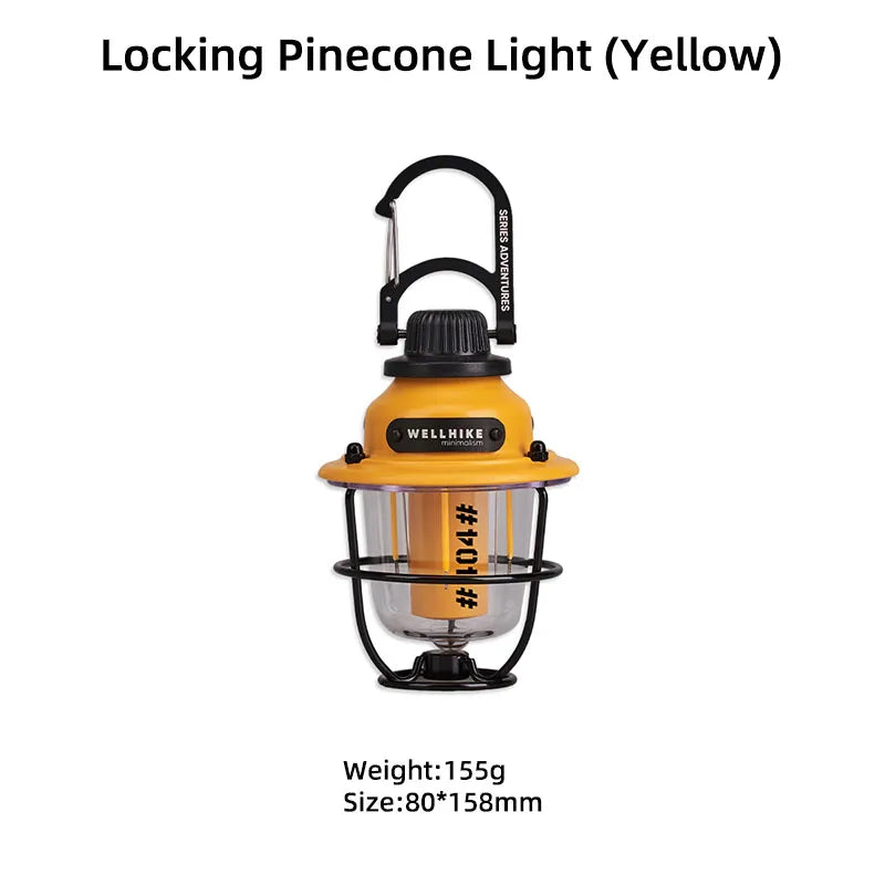 WELLHIKE Outdoor Lighting Camping Lights Pinecone Light LED Multifunction Ambient Light Tent Canopy Flashlight