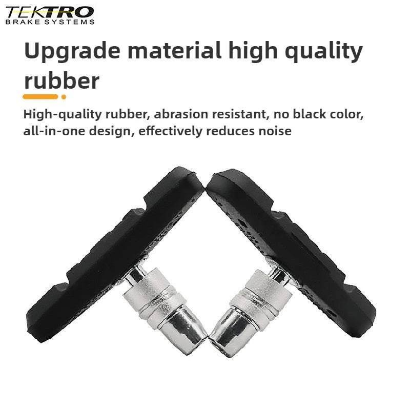 TEKTRO 836.12 Bike Brake Pads for V-Brake, Quiet Wear-Resistant Brake Shoes for Mountain Bike Bicycle Aluminum Rim Bicycle Parts
