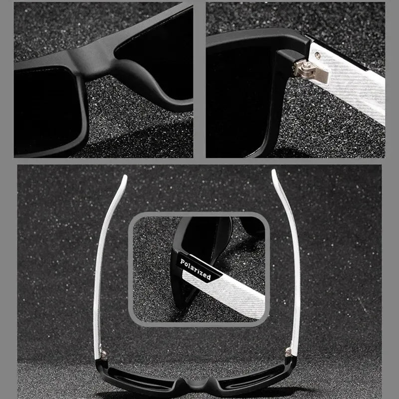 Polarized Square Sunglasses UV400 Black Fashion Shades for Men & Women Ideal for Driving Fishing & Outdoor Sports