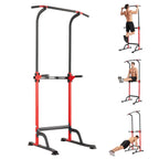 Power Tower Pull Up Dip Station – 10-Level Adjustable Height, 330LBS Capacity, Heavy Duty Steel Frame, Multi-Function Home Gym Strength Training Equipment for Full Body Workout