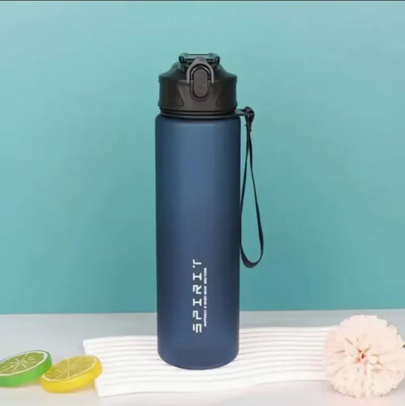 Sports Water Bottle with Time-Tracking Straw Leak Proof Locking Flip Cover for Easy Carry Ideal for Outdoor Adventures