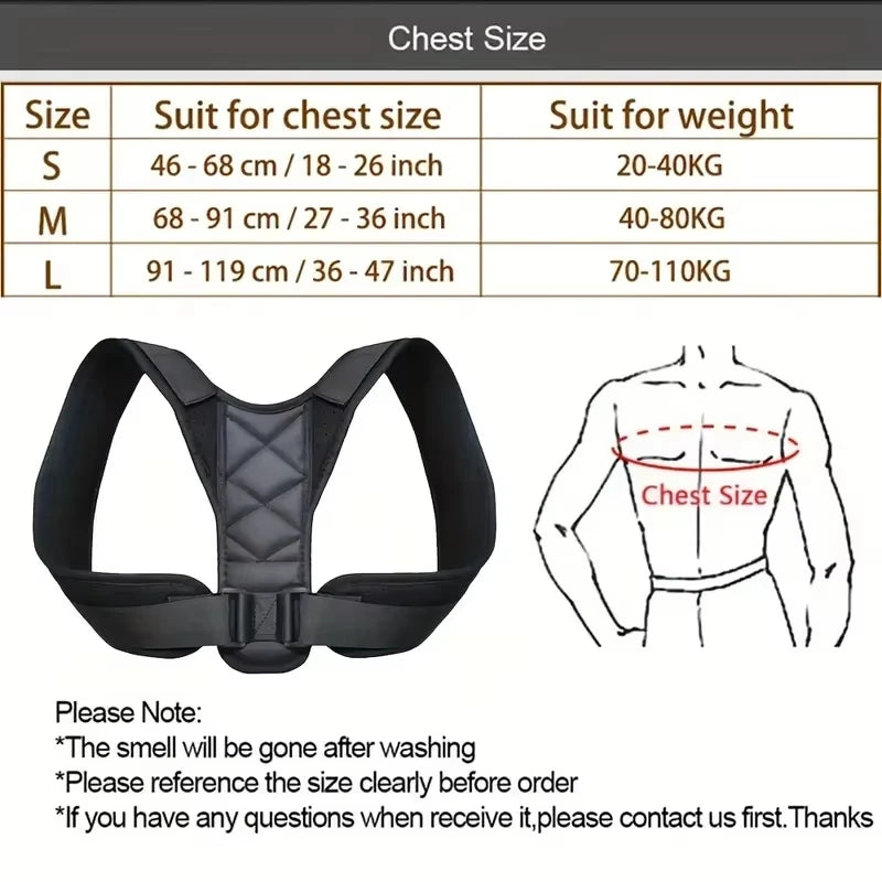 Adjustable Back Posture Correction Belt Hunchback Corrector Adult Men and Women Sitting Posture Correction Belt