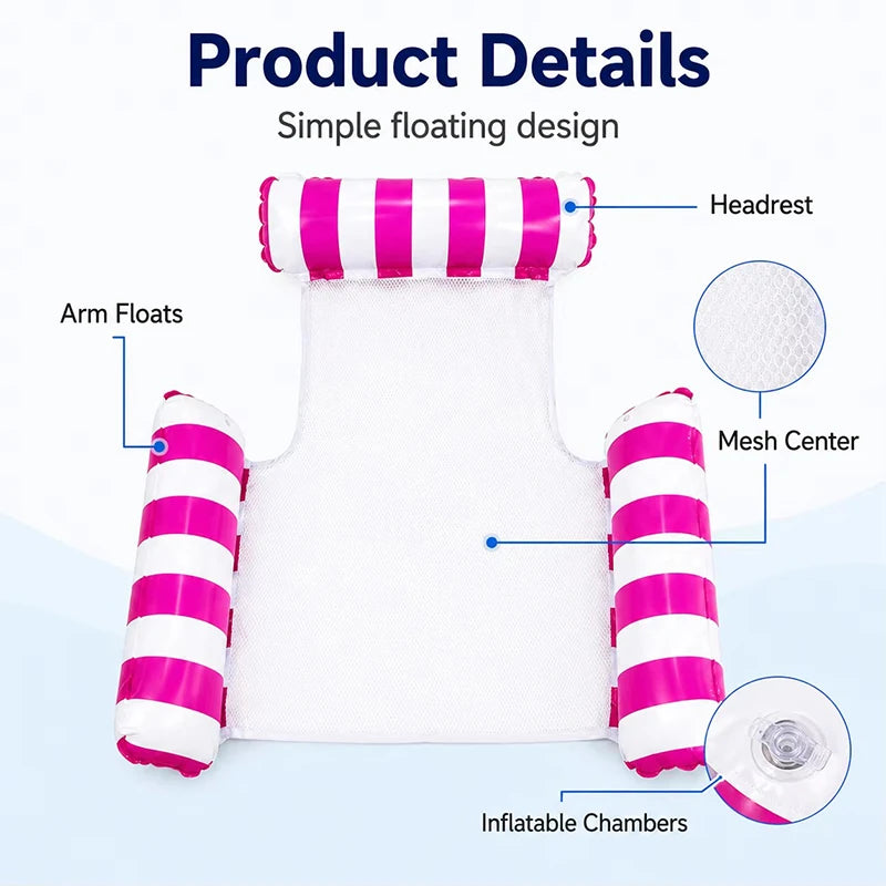 Inflatable Pool Floats Adult Size Water Hammock Floats for Swimming Pool Multi-Purpose Pool Floating Toys Pool Rafts Lounge