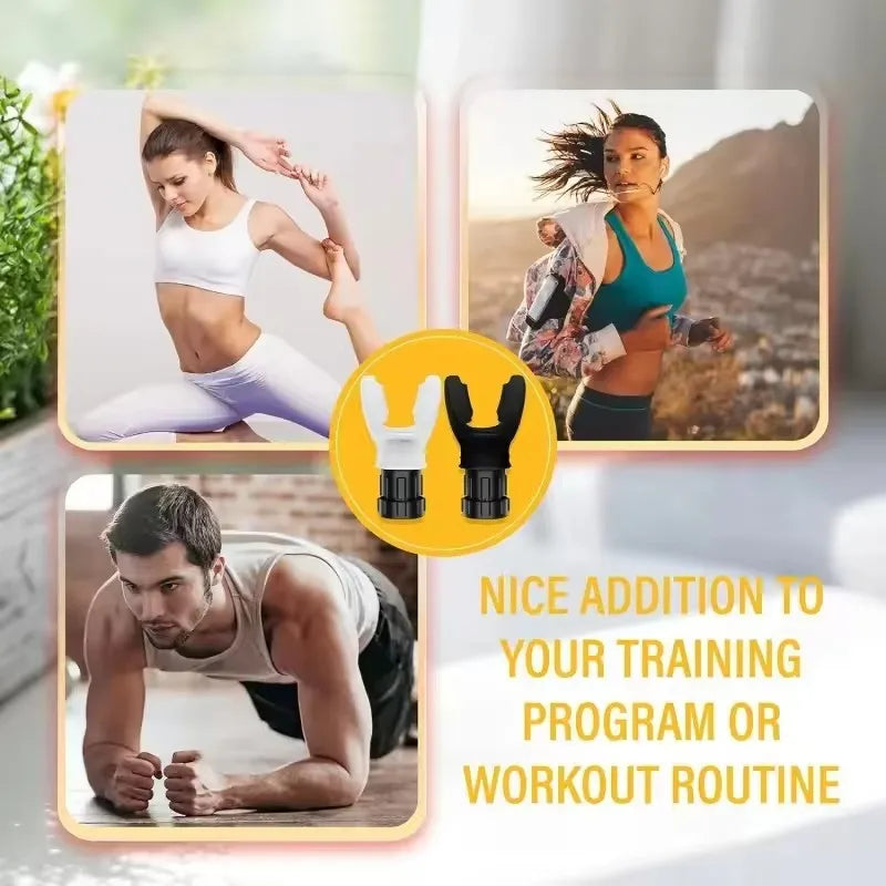 Silicone Breathing Device Adjustable Resistance Portable Throat Fitness Lung Capacity Training Respiratory Exerciser Adjustable