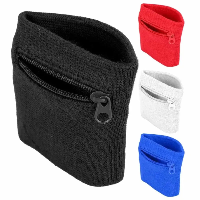 Unisex Wristband Coin Key Storage Zipper Pocket Sports Wrist Wallet Fitness Running Basketball Wrist Sheath Wrist Brace
