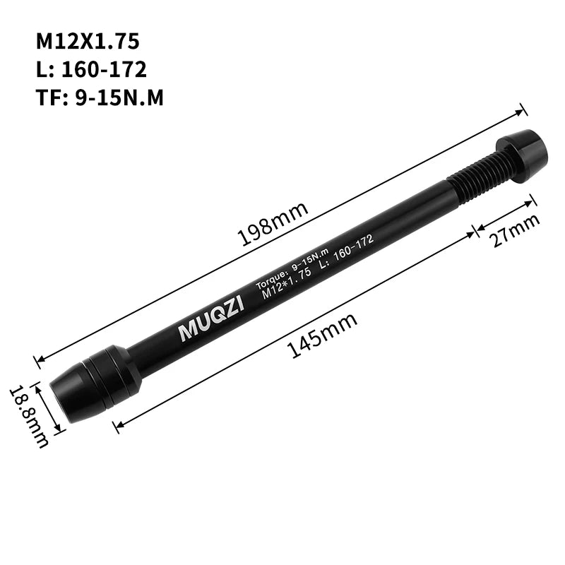 AL 7075 Bike Trainer Thru Axle M12x1.0/1.5/1.75mm Aluminum Alloy MTB Mountain Road Bicycle Wheel Hub Thread Spindle
