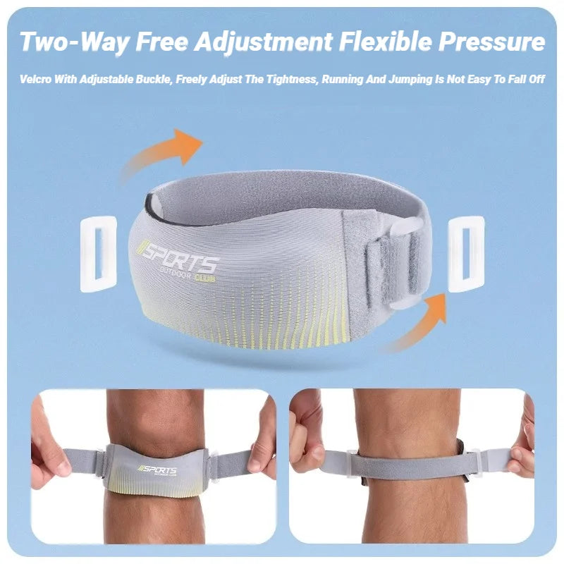 Adjustable Patella Stabilizer Brace For Knee Pain Relief Tendonitis & Arthritis Support Running Sports Gym Workouts Strap Jumper