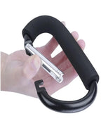 Black Carabiner Stroller Hooks Organizer Aluminum D Ring Spring Snap Keychain Clip Carry Handle for Hanging Purses Shopping Bags