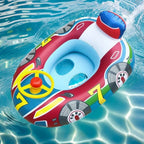 Baby swimming pool float vehicle - inflatable summer beach float for children and toddlers - with handle and safety features