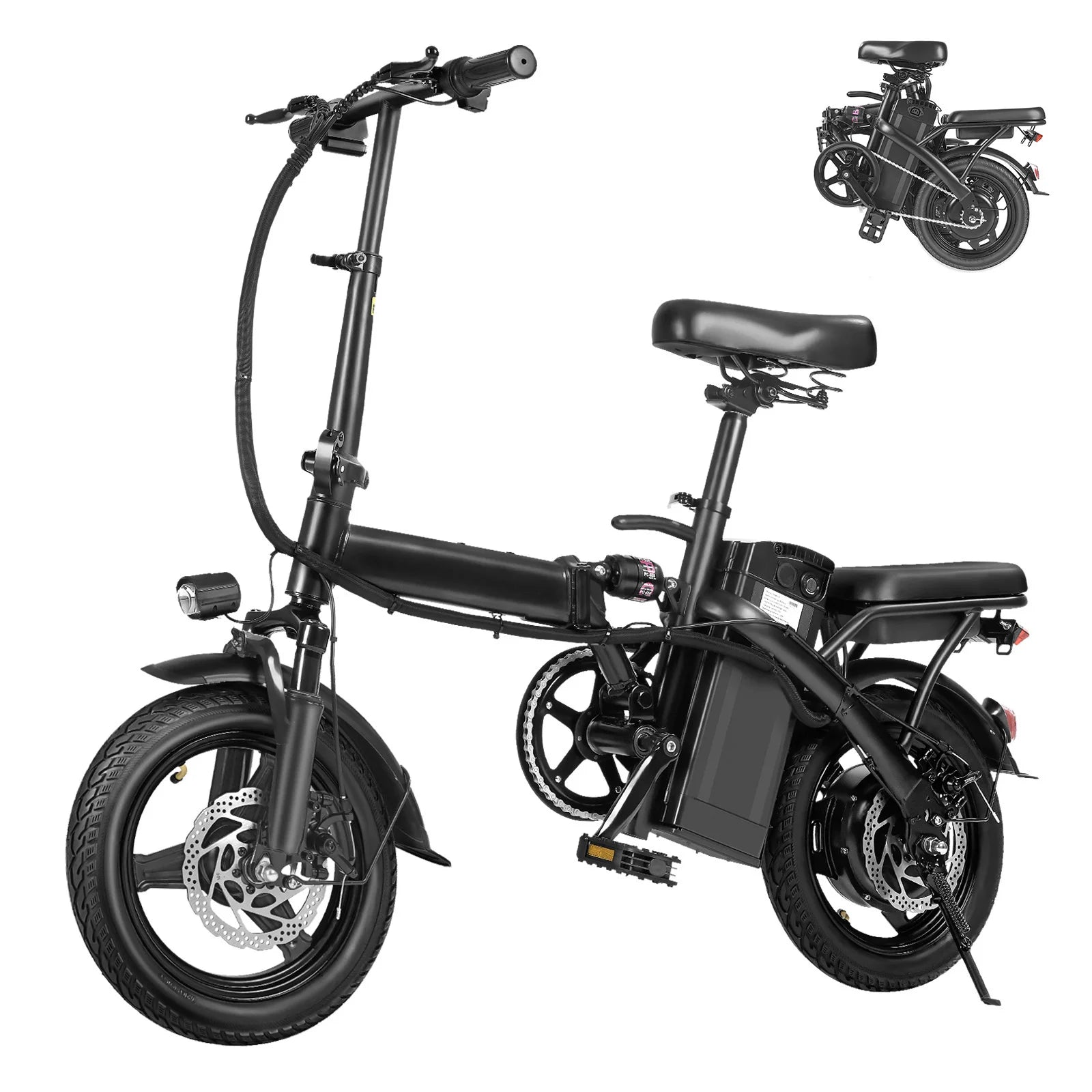 560W Adult Electric Bikes,24MPH,48V10.4AH Removable Battery,14inch Folding Electric Bike,Multi-Shock Absorption Electric Bicycle