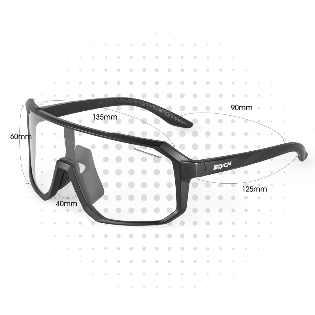 SCVCN Photochromic Cycling Glasses Cycling Sunglasses Bicycle Eyewear Sports MTB Outdoor UV400 Bike Goggles Sunglasses Eyepieces
