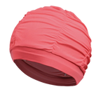 New Solid Color Long Hair Women Men Swim Pool Seaside Water Sports Elastic Pleated Nylon Fabric Bathing Swimming Caps Hat Turban
