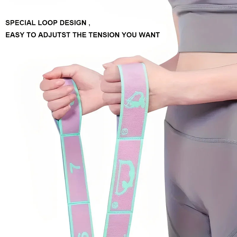 Yoga Stretching Belt Dance Stretching Band Elastic Yoga Resistance Bands Home Pilates Exercise Pull Strap Belt Fitness Sport