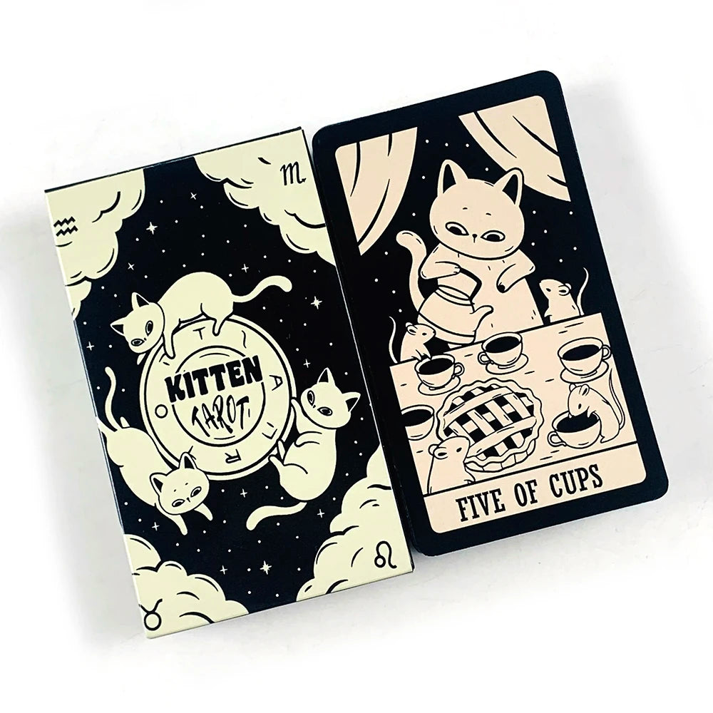 Hot-selling Cat Tarot Cards A 78 Deck Oracle English Visions Divination Edition Borad Playing Games,Family Gatherings Board Game