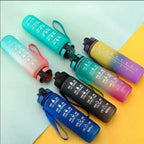 1000ML Large Capacity Sports Water Bottle with Time-Tracking Straw Leak Proof Locking Flip Cover for Outdoor Fitness