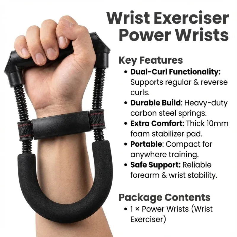 Power Wrists and Strength Exerciser Forearm Strengthener Adjustable Hand Grips Fitness Workout Arm Training Equipment