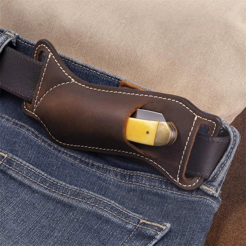 Leather Folding Knife Sheath for Belts Knife Cover Knife Storage Pouch Knife Protective Case Multitool Pouch Knife Pouch
