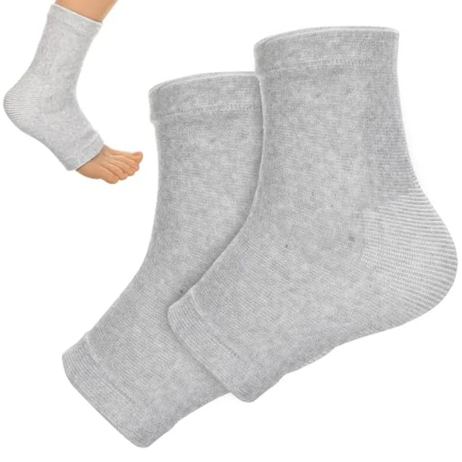 Ankle Compression Sleeve Breathable Foot Compression Sleeve Gray Soft Ankle Brace Keep Warm Ankle Socks for Women Men Sports Ar