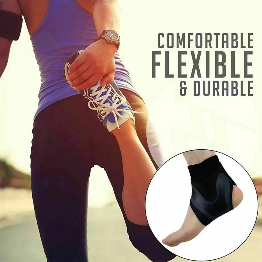 WRELS Adjustable Ankle Brace Compression Sleeve Breathable Support for Sports Running Basketball Sprain Recovery