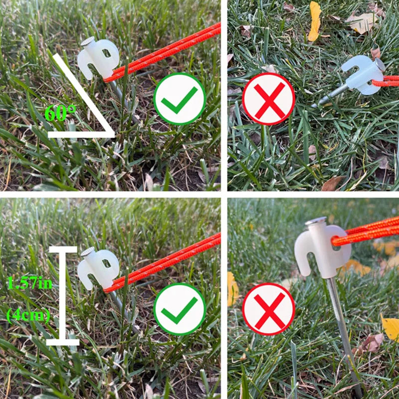 10Pcs/8 Inch Outdoor Tent Nail Tent Pegs Heavy Duty Steel Fluorescent Tent Stakes for Camping Canopy Awning Tent Ground Na