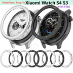 Metal Bezel Ring For Xiaomi Watch S4 S3 Protector with Film Watch Case Cover For Watch Bezel Shell S3 ESIM S4 ESIM Accessories