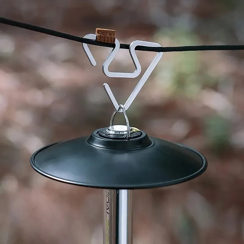 Outdoor Camping Multifunctional Integrated Hook Metal Tent Lamp Rack Double-headed Hanger Bidirectional Return Hook