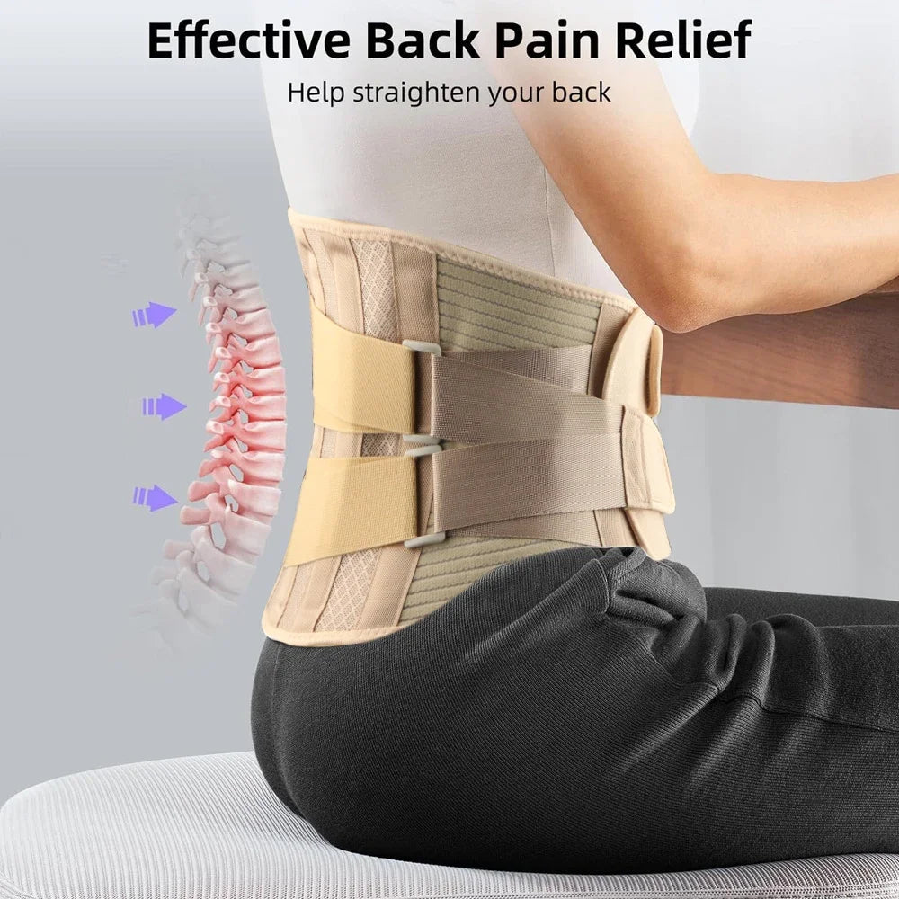 Back Brace for Men Lower Back,Back Support Belt,Breathable Lower Back Support Belt Pain Relief With 6 Stays for Heavy Lifting