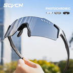 SCVCN Photochromic Bike Cycling Glasses UV400 Bicycle Riding Eyewear Sports MTB Outdoor Sports Golf Camping Driving Eyepieces