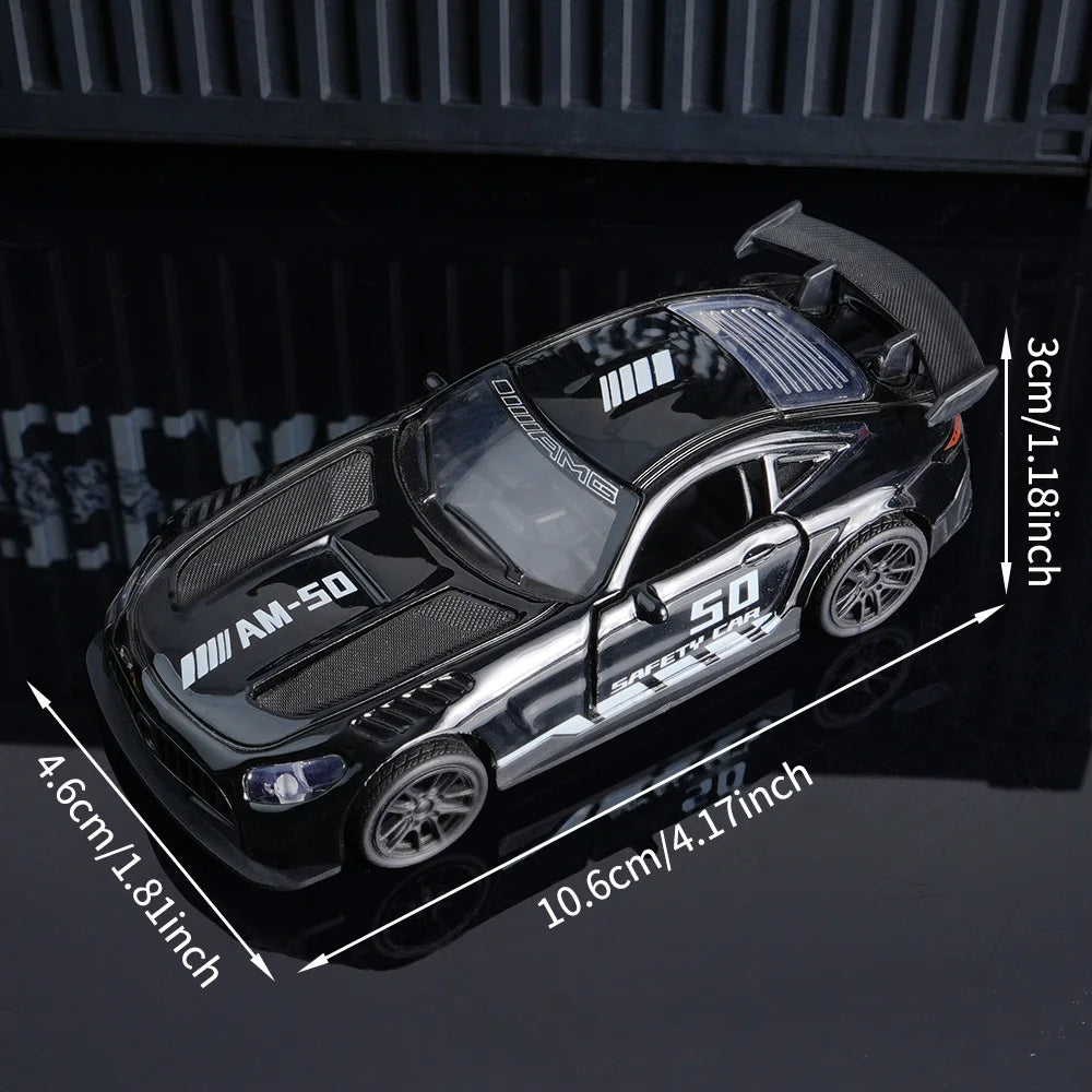 AMG Diecast Car Model, Alloy Sports Car Decor, 10.6cm Black Collectible Vehicle, Premium Desktop Ornament for Car Enthusiasts