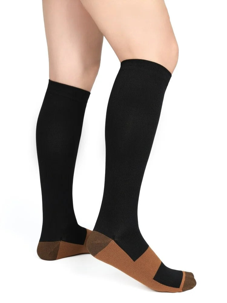 CHUANGERM Compression Socks Unisex Anti Fatigue Pain Relief Knee High Stockings Fit For Golf Rugby Running Hiking Daily Sports